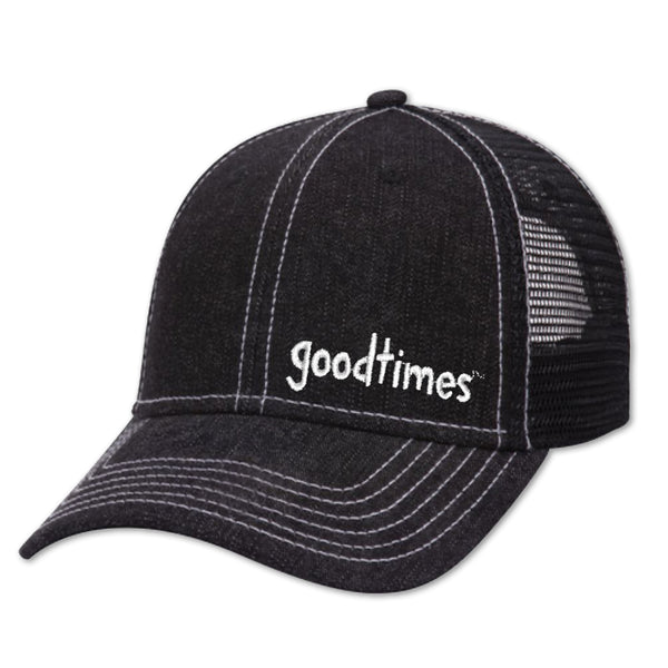 Goodtimes Black Denim Low Profile Trucker Hat